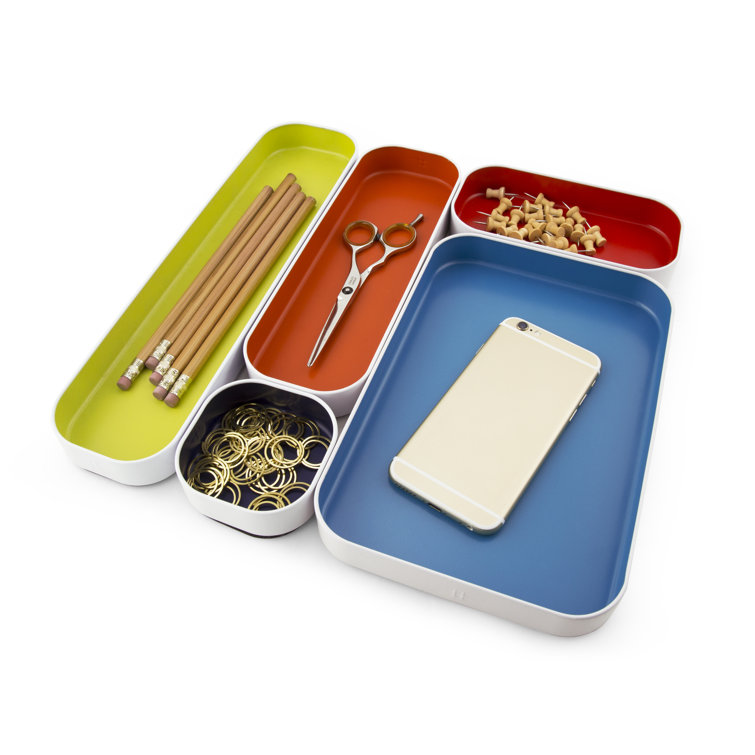 Three by Three Seattle Drawer Organizer 1 Inch, Set Of 5 Assorted